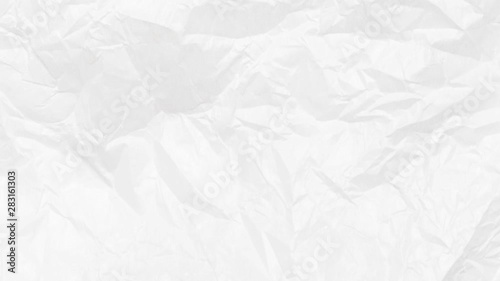 Crumpled white paper sheet seamless texture, copy space, motion graphic