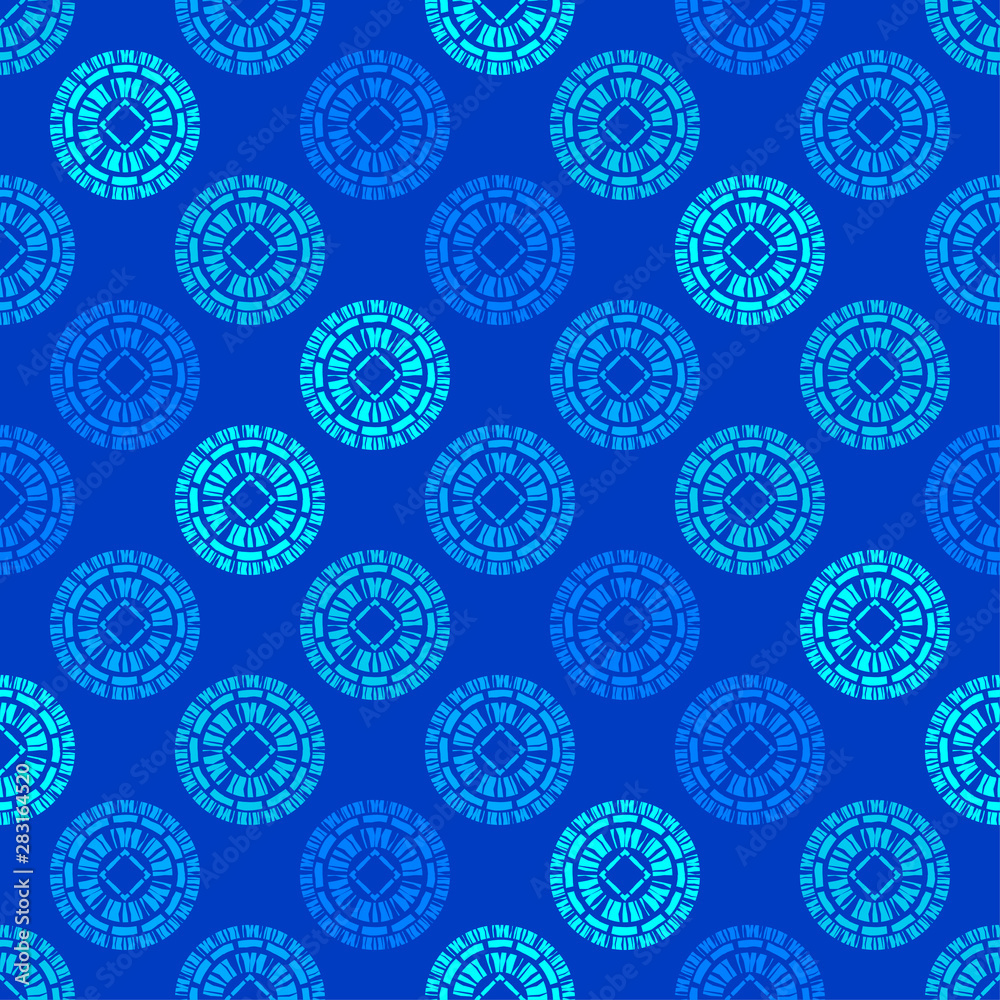 Polka dots seamless pattern. Mosaic of ethnic figures. Patterned texture. Geometric background. Can be used for wallpaper, textile, invitation card, wrapping, web page background. Polka dots seamless pattern. Mosaic of ethnic figures. Patterned texture. Geometric background. Can be used for wallpaper, textile, invitation card, wrapping, web page background.