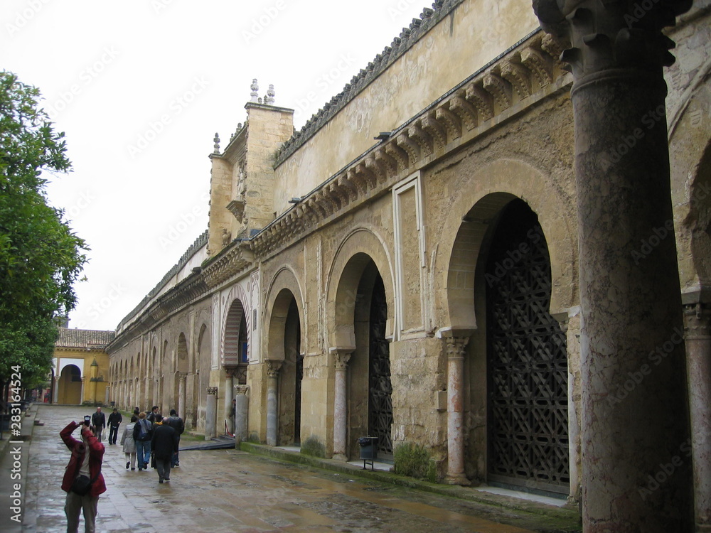Famous mosque walls in Cordoba, Andalucia, Spain
