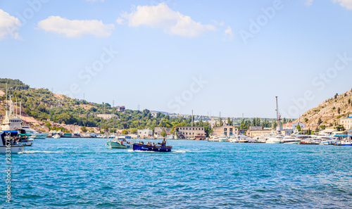 Wallpaper Mural Balaklava bay in summer in sunny weather. Crimea, Russia. A lot of boats and ships. Bay for boats. Torontodigital.ca