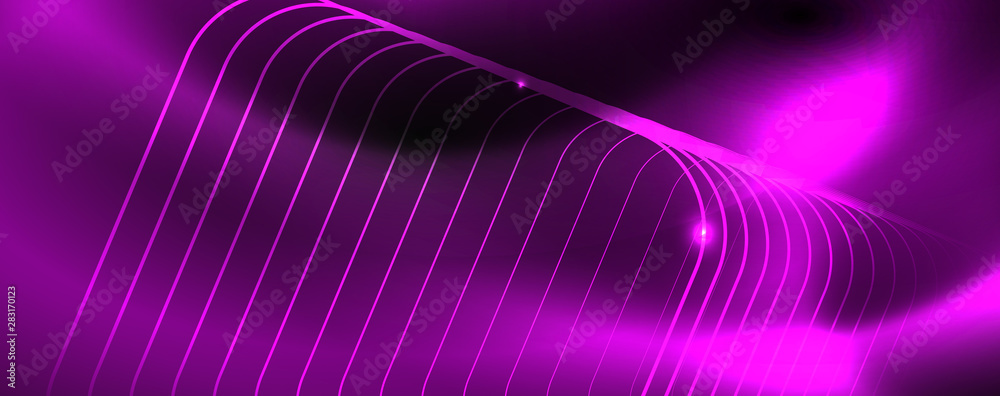 Shiny neon techno template. Neon lines background, 80s style laser rays Shiny neon techno template. Neon lines background, 80s style laser rays