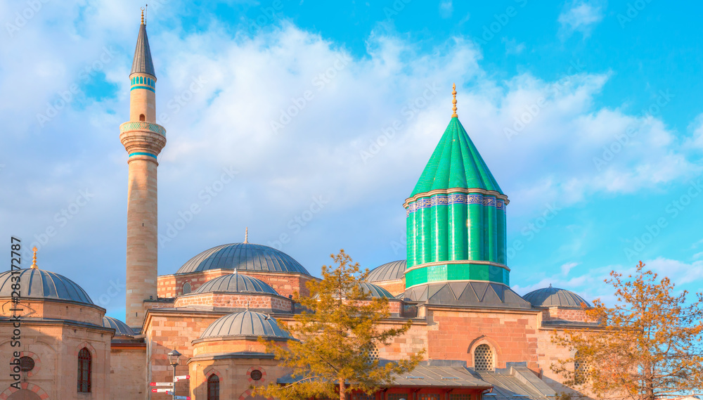 Mevlana museum mosque with, Konya, Turkey