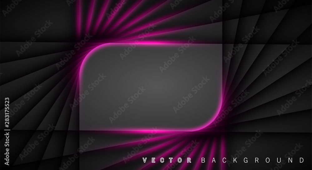 Fototapeta premium Pink light line shadow dark grey luxury background