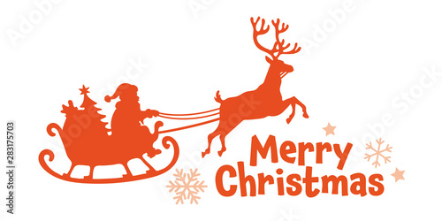 Merry Chritmas Santa Claus With Rudolph photo