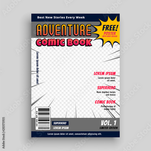 comic book magazine cover design template