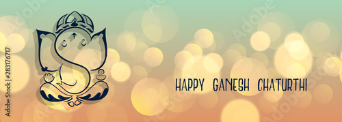lovely lord ganesha design banner for ganesh chaturthi