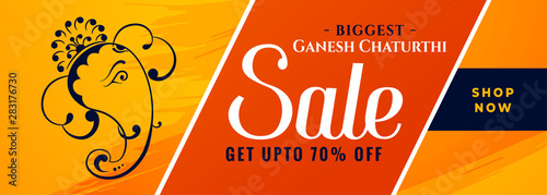 stylish ganesh chaturthi festival sale banner design