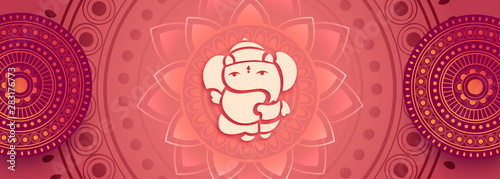 decorative beautiful lord ganesha artistic baanner design