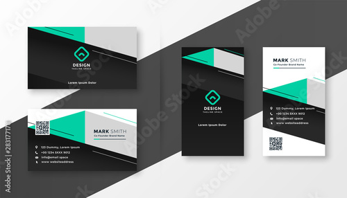 abstract geometric business card design template