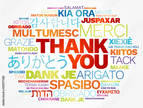 Thank You word cloud in different languages
