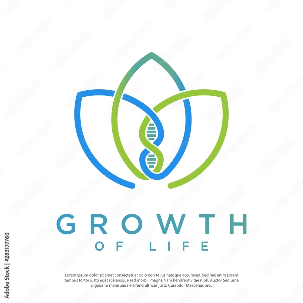logo vector combination of leaves and dna logo vector combination of leaves and dna