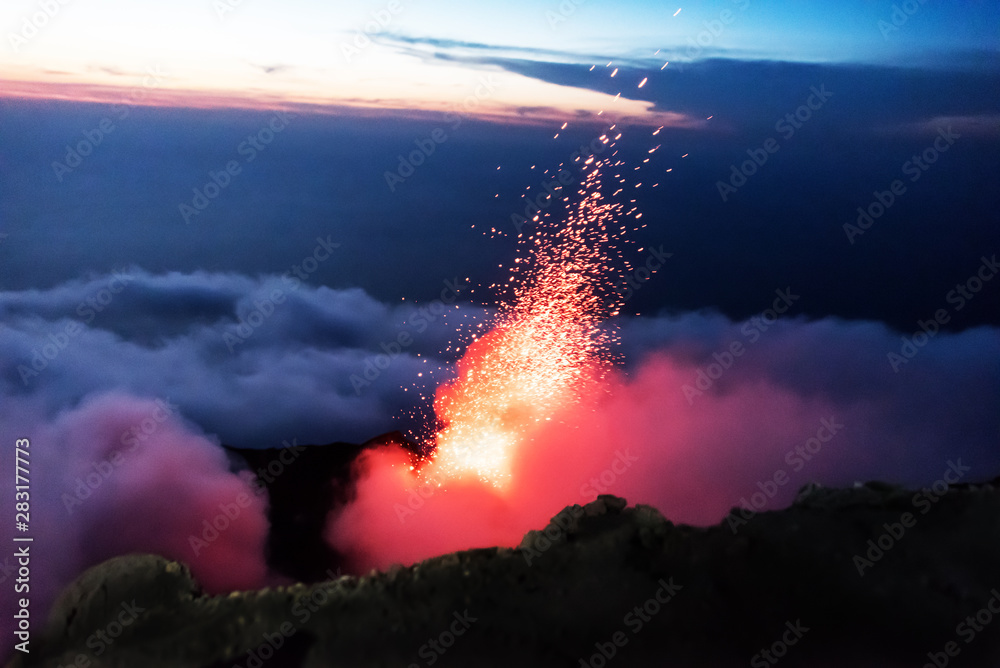 Stroboli eruption