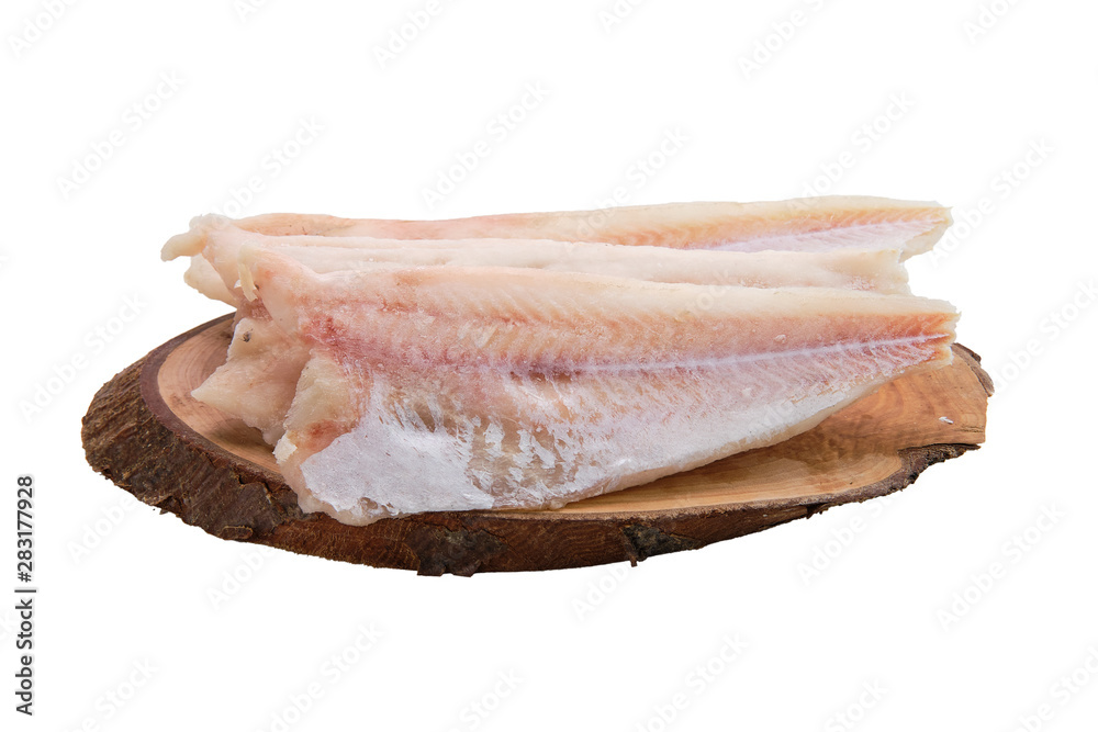 Frozen fillet of pangasius isolated on white Frozen fillet of pangasius isolated on white