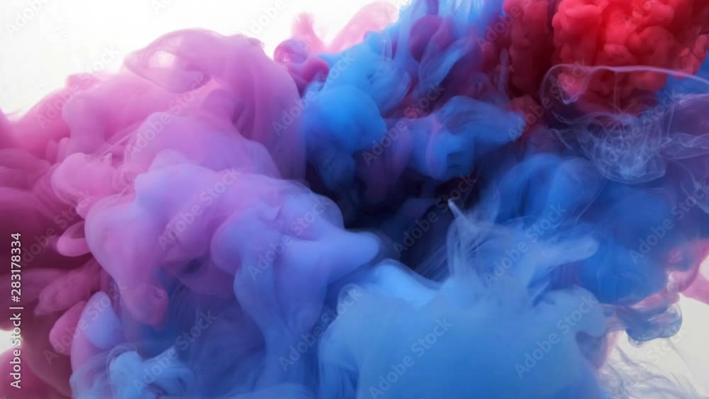 Blue and Red Ink mixing together over a pure white background. Fantastic texture to place in your projects as luma matte or layer transfer modes to delete white background. Blue and Red Ink mixing together over a pure white background. Fantastic texture to place in your projects as luma matte or layer transfer modes to delete white background.