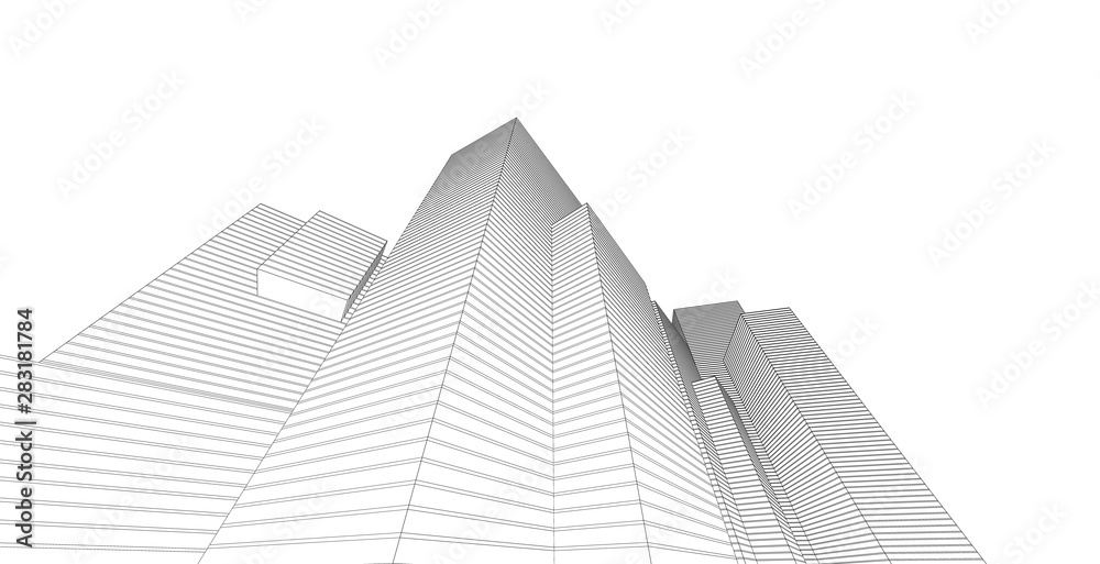 architecture background 3d illustration, sketch line geometric, architectural background architecture background 3d illustration, sketch line geometric, architectural background