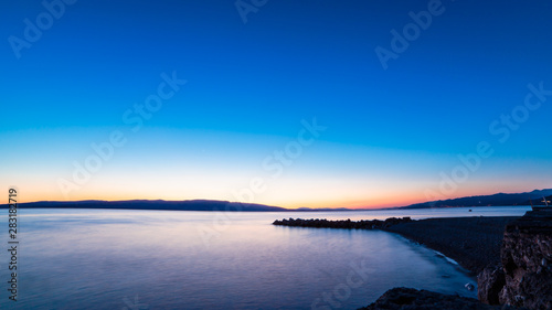 Late evening in the bay of Senj, Croatia