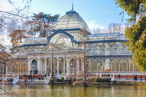 The Crystal Palace in the Retiro Park, Madrid, Spain.