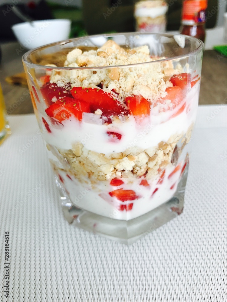 yogurt with strawberries and granola yogurt with strawberries and granola