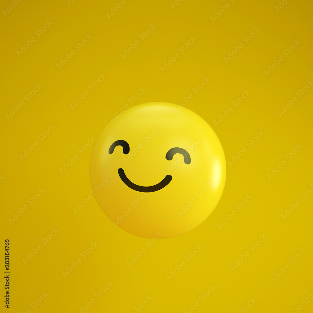 Emoticon, icon, emoji isolated on yellow background.