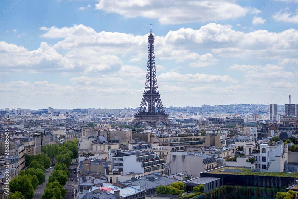 Fototapeta premium View from Arc de Triomphe on Eiffel Tower, Paris, France