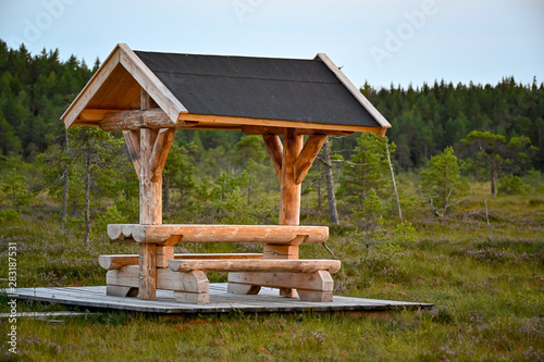 resting area in a bog near Storfors Sweden photo