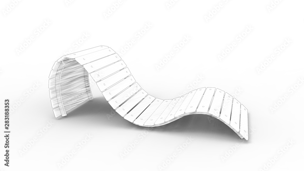 Lounge sunbed 3d renderingisolated in white background