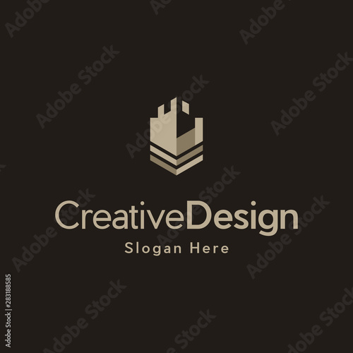 castle logo icon vector template, simple vector line art logo of medieval castle tower
