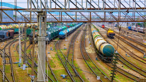 Large railway junction, sorting station photo