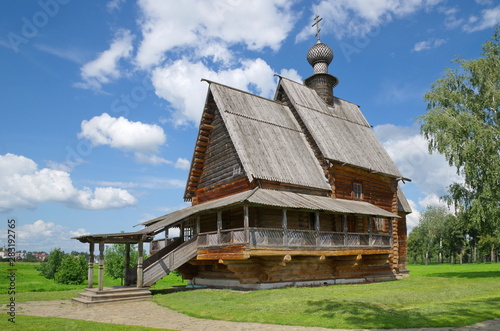 Old wooden Church of St. Nicholas in the Suzdal Kremlin. Suzdal, Vladimir region, Russia 
