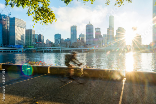 Cyclists in South Bank, Brisbane 3 photo