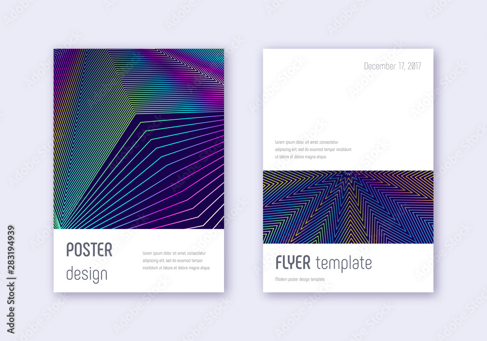 Naklejka premium Minimalistic cover design template set. Rainbow ab