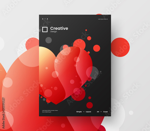 Amazing business presentation vector A4 vertical orientation front page mock up. Modern corporate report cover abstract geometric illustration design layout. Company identity brochure template.