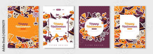 Happy Halloween posters set
