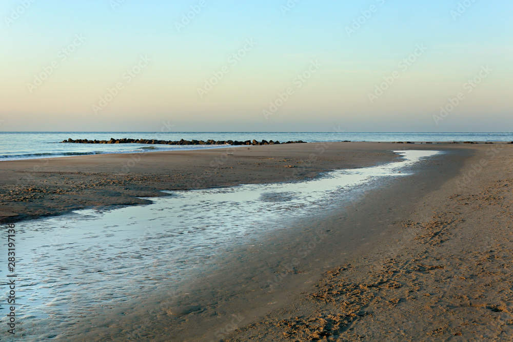 Morning at the south end of Tybee Island beach