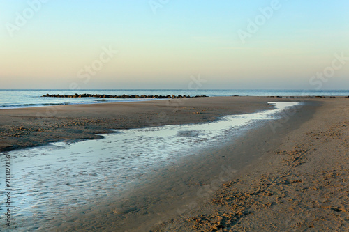 Morning at the south end of Tybee Island beach