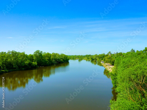 landscape with river and blue sky
