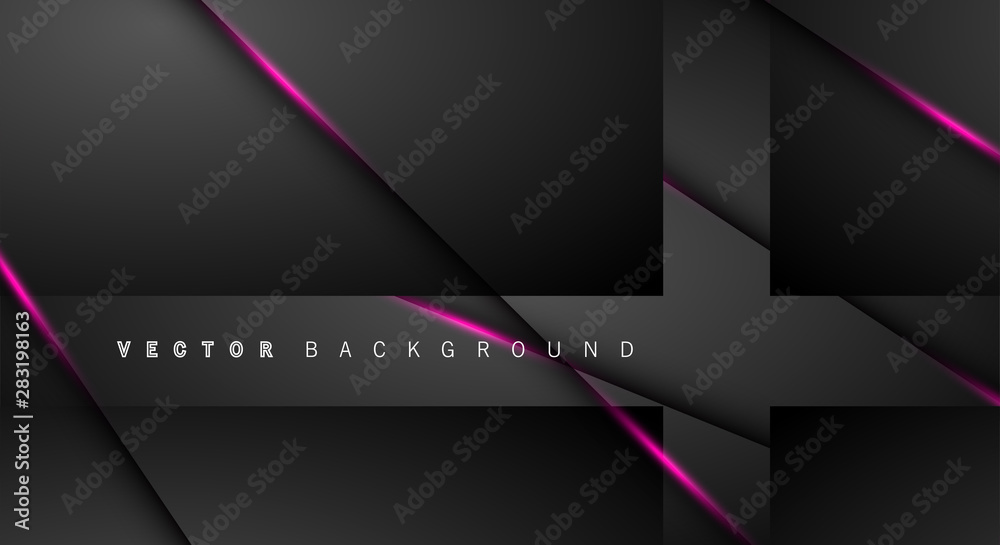 Fototapeta premium Pink light line shadow dark grey luxury background