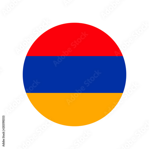 Republic of Armenia. National flag, round. Abstract concept, icon.