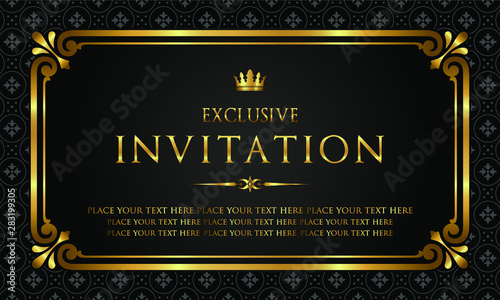 Exclusive invitation card - black and gold style