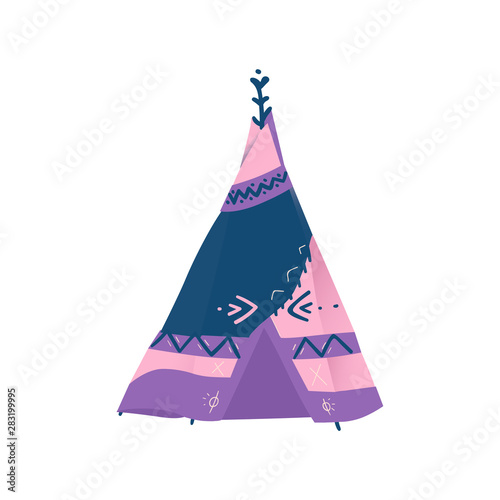Traditional wigwam, teepee or tipi of american indian.