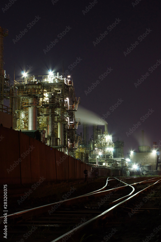 Kanagawa factory night view