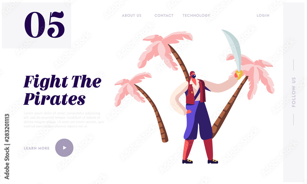 Pirates Adventure Treasure Island Website Landing Page