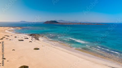 aerial view of the east coast of fuerteventura