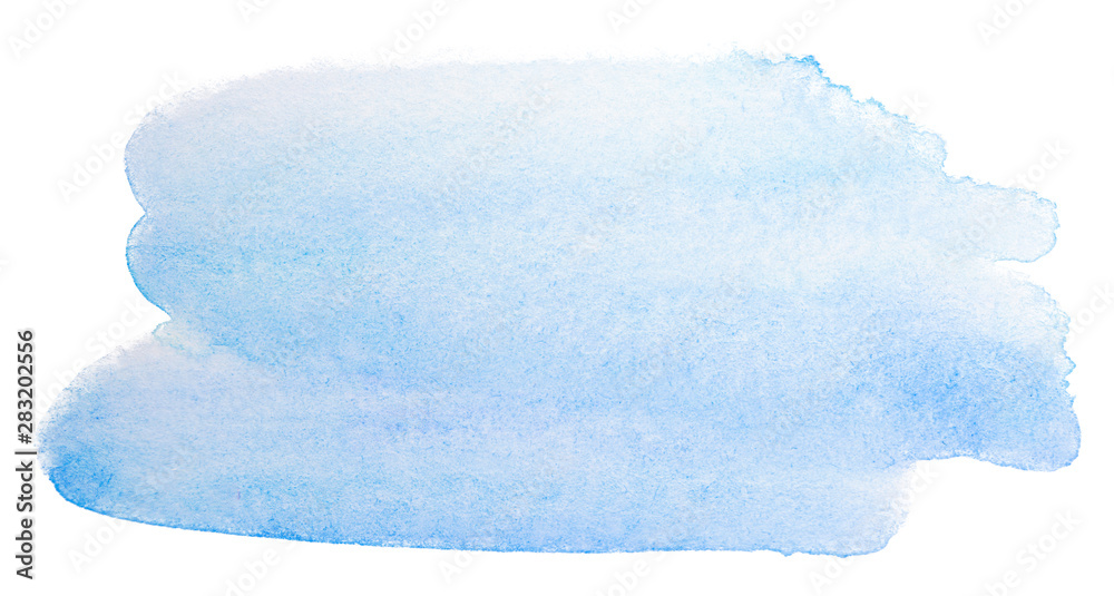 Fototapeta premium blue watercolor stain on a white. hand-drawn element, photography texture splash paints on paper. background for text
