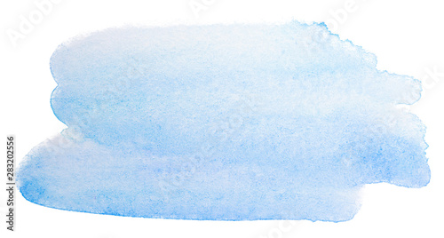 blue watercolor stain on a white. hand-drawn element, photography texture splash paints on paper. background for text