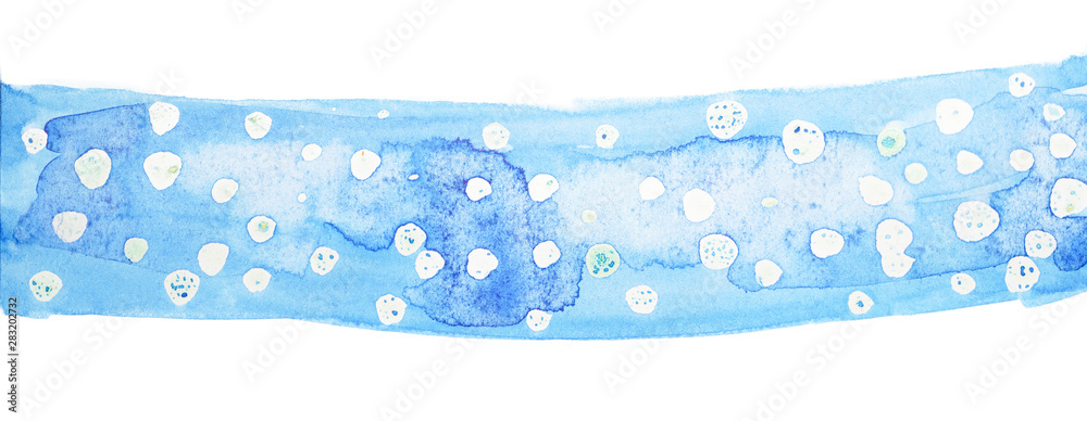 blue watercolor stain on a white abstract droplet shapes inside. hand-drawn element, photography texture splash paints on paper. background for text blue watercolor stain on a white abstract droplet shapes inside. hand-drawn element, photography texture splash paints on paper. background for text