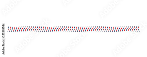 Seamless texture, brush or pattern of baseball or softball red lace.