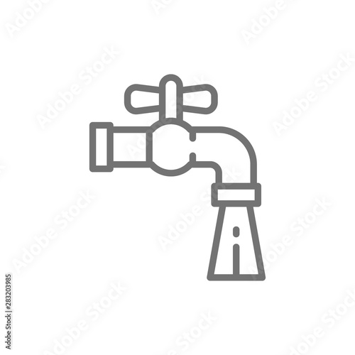 Water tap line icon. Isolated on white background