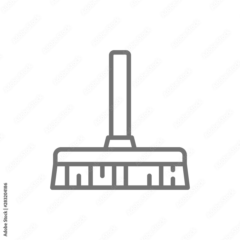 Broom, professional besom line icon. Isolated on white background Broom, professional besom line icon. Isolated on white background