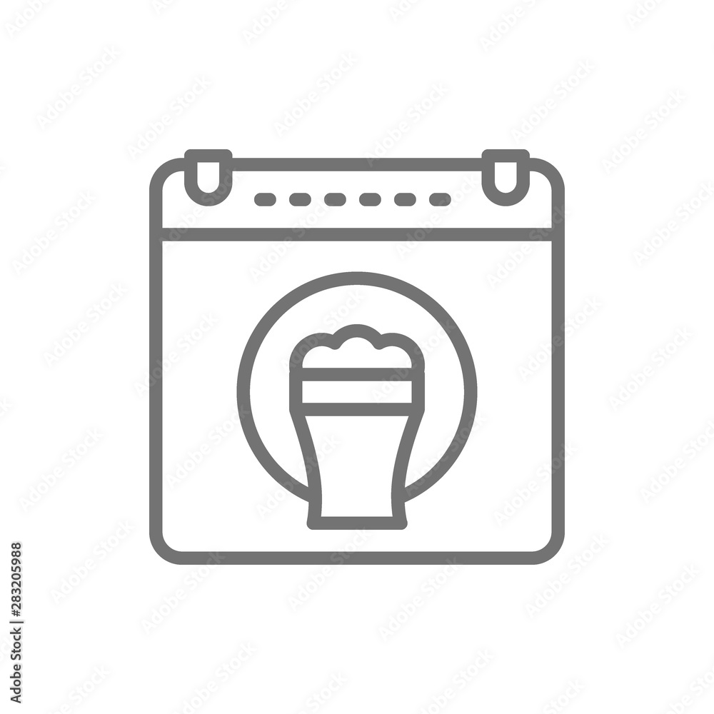 Oktoberfest, beer festival, alcohol calendar line icon. Oktoberfest, beer festival, alcohol calendar line icon.